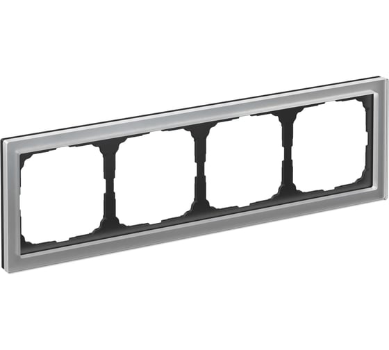 4-постовая рамка Systeme Electric ArtGallery PURE, Органическое стекло, Алюминий GAL320304