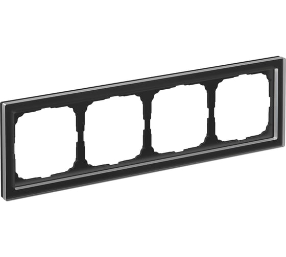 4-постовая рамка Systeme Electric ArtGallery PURE, Органическое стекло, Черный GAL321004