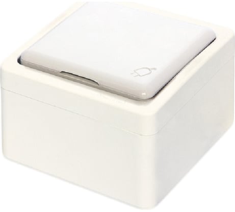 Розетка NE-AD с защитой от детей, с крышкой, с заземлением, 16А, 250В, IP22, Murat, Белый, 95-09-E