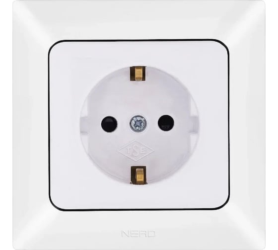 Розетка NE-AD с защитой от детей, с заземлением, 16А, 250В, IP22, Murat, Белый, 95-08E 1