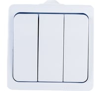 3-клавишный выключатель NE-AD 10А, 250В, IP22, Murat, Белый, 95-33