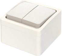 2-клавишный выключатель NE-AD 10А, 250В, IP22, Murat, Белый, 95-03