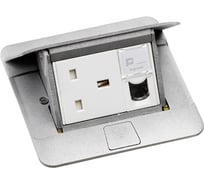 Выдвижной розеточный блок Legrand неукомплектованный - IP 40 - 3 модуля - алюминий 054010
