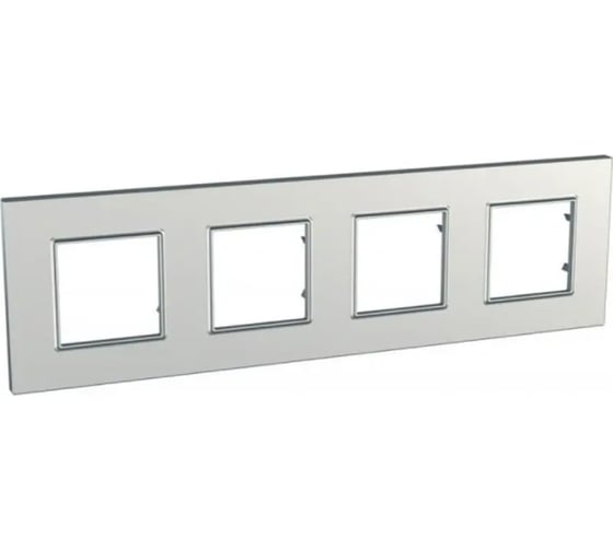 4-ая рамка Systeme Electric Unica Quadro Серебро SE MGU6.708.55 1