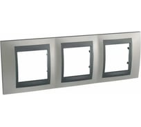 3-ая рамка Systeme Electric Unica Top Никель/Графит SE MGU66.006.239