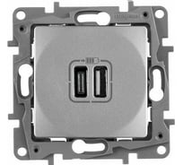 Зарядное устройство Legrand USB тип А / тип С Etika 3000мА 15Вт алюминий 672436