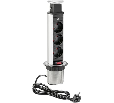 Выдвижной встраиваемый розеточный блок Inrior 3 EURO розетки RUFH-80