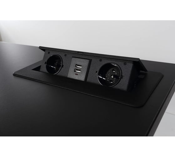 Выдвижной встраиваемый розеточный блок Inrior на 2 EURO розетки 2 USB-A, TORO-22-20