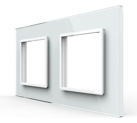 Рамка для розетки LIVOLO 2 поста, цвет белый, стекло BB-C7-SR/SR-11