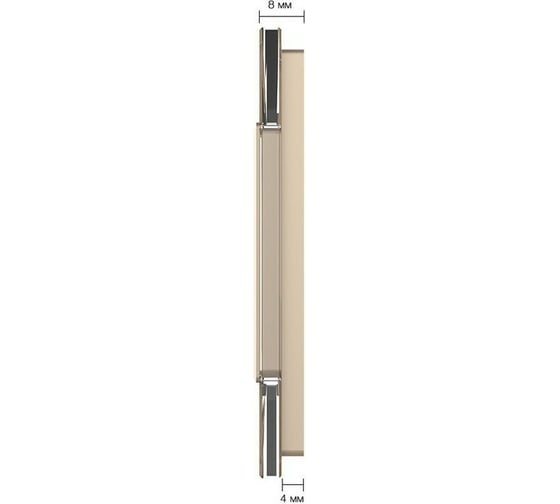 Рамка для розетки LIVOLO 2 поста, цвет золотой, стекло BB-C7-SR/SR-13