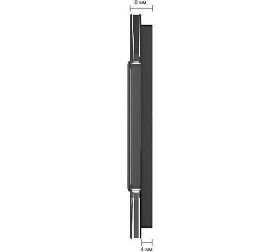 Рамка для розетки LIVOLO 2 поста, цвет черный, стекло BB-C7-SR/SR-12