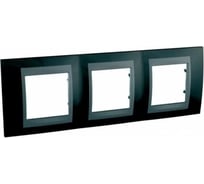 3-ая рамка Systeme Electric Unica Top Родий Графит SE MGU66.006.293