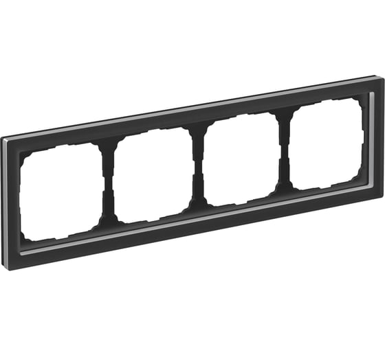 4-постовая рамка Systeme Electric ArtGallery PURE, Матовое органическое стекло, Черный GAL331004