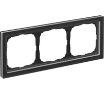 3-постовая рамка Systeme Electric ArtGallery PURE, Матовое органическое стекло, Черный GAL331003
