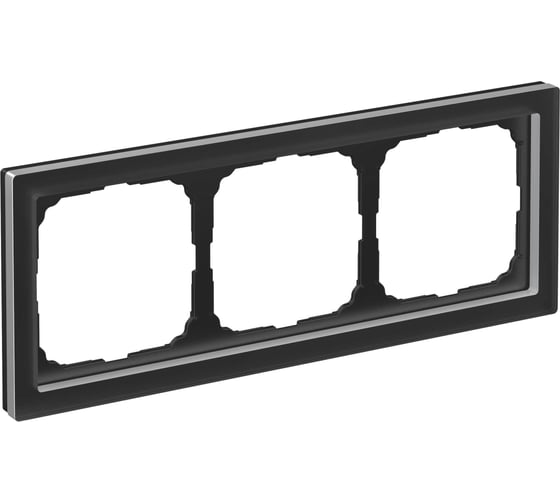 3-постовая рамка Systeme Electric ArtGallery PURE, Матовое органическое стекло, Черный GAL331003