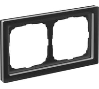 2-постовая рамка Systeme Electric ArtGallery PURE, Матовое органическое стекло, Черный GAL331002