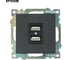 2-местная USB розетка STEKKER механизм, 250В, 2,4А, серия Катрин, GLS10-7115-05, черный 39616 8