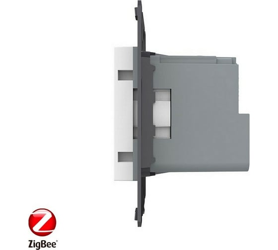 Электрическая розетка LIVOLO ZigBee Wi-Fi с заземлением защитными шторками 16A, цвет белый механизм VL-C7-C1EUZ-11