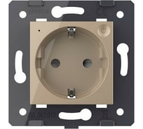 Электрическая розетка LIVOLO ZigBee Wi-Fi с заземлением защитными шторками 16A, цвет золотой механизм VL-C7-C1EUZ-13