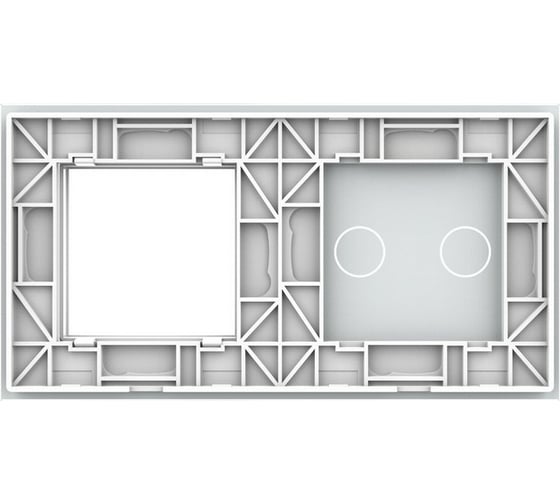 Панель для сенсорного выключателя и розетки LIVOLO 2 клавиши, цвет белый, стекло BB-C7-C2/SR-11