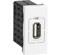 USB розетка Legrand Mosaic для зарядки одинарная, цвет белый 077591