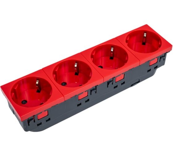 Розетка Legrand 4 x 2К+3 под углом 45° Программа Mosaic с механической блокировкой 077283