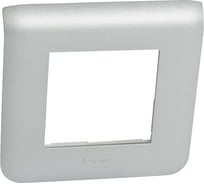 Рамка Legrand пластиковая Mosaic 2 модуля Алюминий 079302