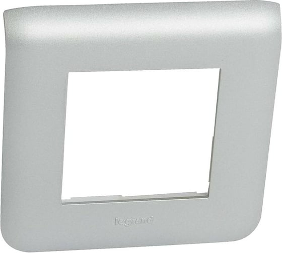 Рамка Legrand пластиковая Mosaic 2 модуля Алюминий 079302 1