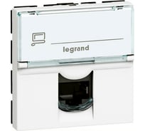 Розетка RJ 45 Legrand Программа Mosaic - категория 6a - STP - 2 модуля - белый 076576