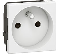 Розетка Legrand 2К+З Программа Mosaic 2 модуля F/B белая 278111L