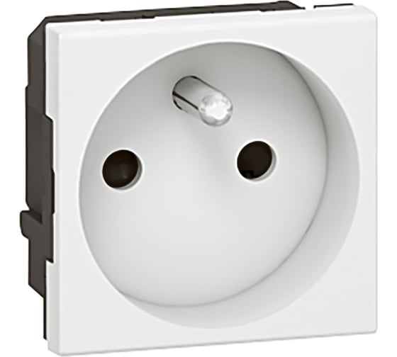 Розетка Legrand 2К+З Программа Mosaic 2 модуля F/B белая 278111L