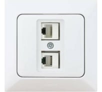 Компьютерная+телефонная розетка NE-AD CAT5+CAT3, Aras, Белый, 93-110-21-DN