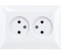 Розетка NE-AD 2-гнезда без заземления, 16А, 250В, Aras, Белый, 93-110-75