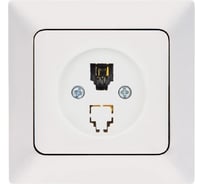 Телефонная розетка NE-AD CAT3, + гнездо с заглушкой, Aras, Белый, 93-110-11-1