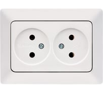 Розетка NE-AD 2-гнезда без заземления, керамика, 16А, 250В, Aras, Белый, 93-110-75-P