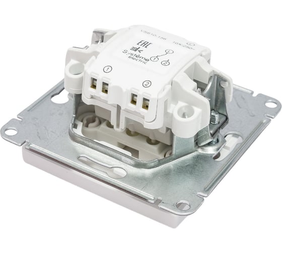 1-клавишный механизм переключателя Systeme Electric скрытой проводки W59 10А IP20 10AX белый VS610-156-1-86