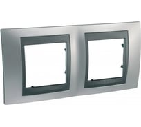 2-ая рамка Systeme Electric Unica Top Хром матовый/Графит SE MGU66.004.238