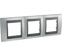 3-ая рамка Systeme Electric Unica Top Хром матовый/Графит SE MGU66.006.238