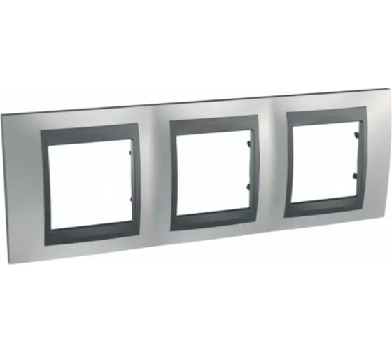 3-ая рамка Systeme Electric Unica Top Хром матовый/Графит SE MGU66.006.238 1