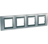 4-ая рамка Systeme Electric Unica Top Хром матовый/Графит SE MGU66.008.238