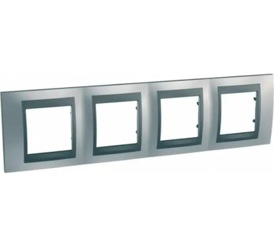 4-ая рамка Systeme Electric Unica Top Хром матовый/Графит SE MGU66.008.238 1