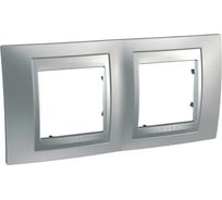 2-ая рамка Systeme Electric Unica Top Хром матовый/Алюминий SE MGU66.004.038
