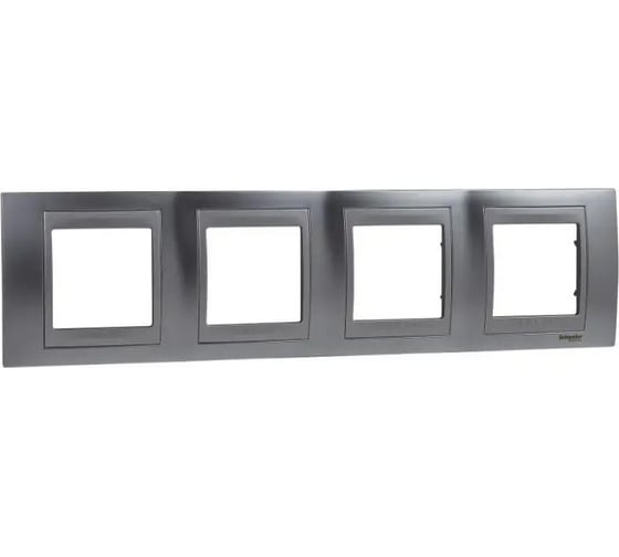 4-ая рамка Systeme Electric Unica Top Хром матовый/Алюминий SE MGU66.008.038 1