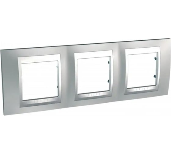 3-ая рамка Systeme Electric Unica Top Хром матовый/Алюминий SE MGU66.006.038