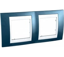 2-ая горизонтальная рамка Systeme Electric Unica Хамелеон Голубой лед/Белый SE MGU6.004.854