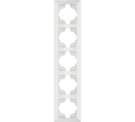 Вертикальная 5-местная рамка NE-AD  Aras, Белый, 93-10-91