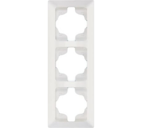 Вертикальная 3-местная рамка NE-AD Aras, Белый, 93-10-71