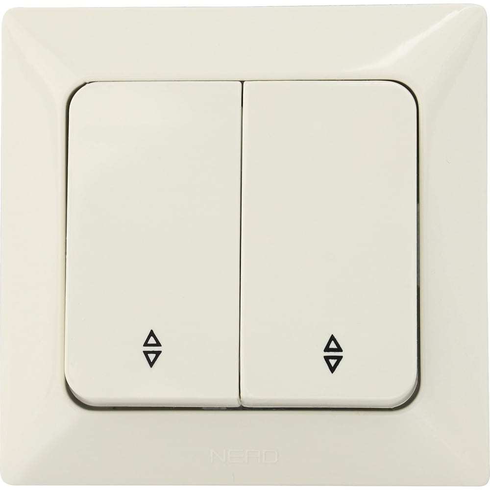 Проходной 2-клавишный выключатель NE-AD 10А, 250В, Aras, Крем, 93-111 ...