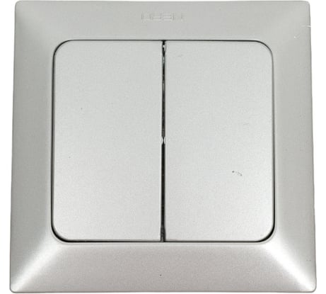 2-клавишный выключатель NE-AD 10А, 250В, Aras, Серебро, 93-122-03