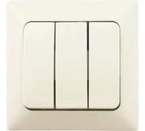 3-клавишный выключатель NE-AD 10А, 250В, Aras, Крем, 93-111-33